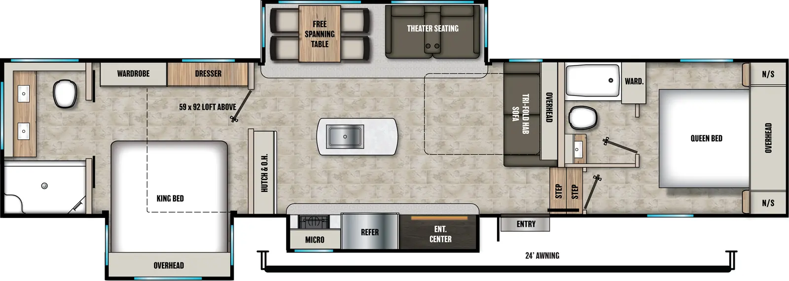 Phoenix 381DBL Floorplan